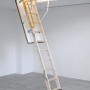 Minka Dachbodentreppe Complete 120x60 cm aus Holz mit Handlauf im geöffneten Zustand.