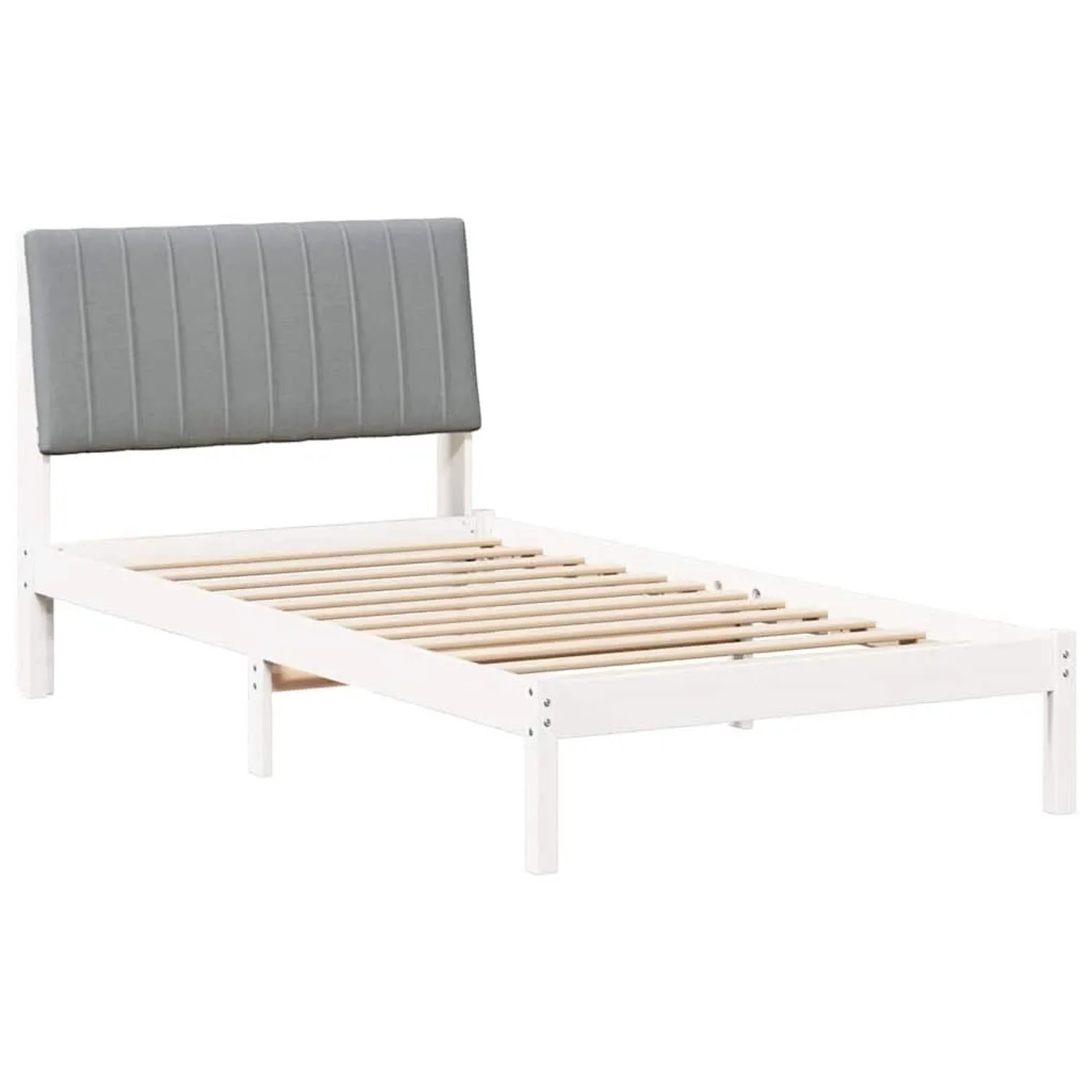 vidaXL Bettrahmen mit Kopfteil Weiß 100 x 200 cm Massives Kiefernholz 878913