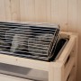 Detailaufnahme Saunaofen mit Saunasteinen der Home Deluxe SHADOW BIG XL Sauna für 6 Personen.