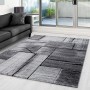 Ayyildiz Kurzflorteppich Parma 9260, 240x340 cm, schwarz, mit modernem Muster in Holzoptik.