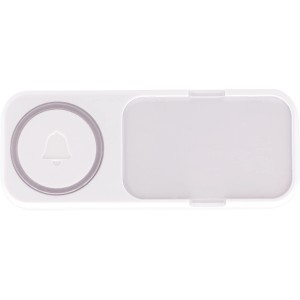 Weißer REV Funk-Klingeltaster Orchestra mit Klingelsymbol und Namensschildfach.