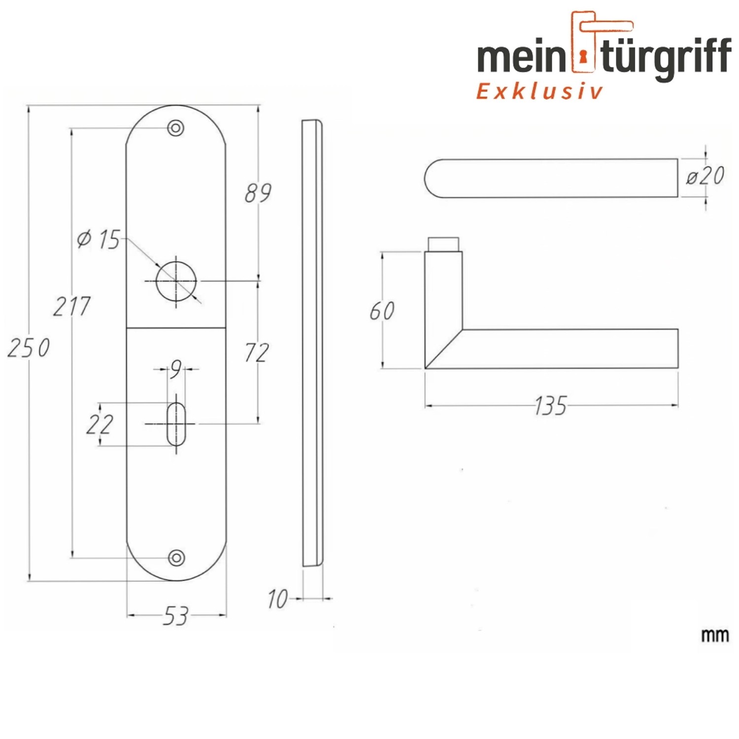 MeinTürgriff Drückergarnitur Liverpool Edelstahl Renovierungsschild Langsch günstig online kaufen