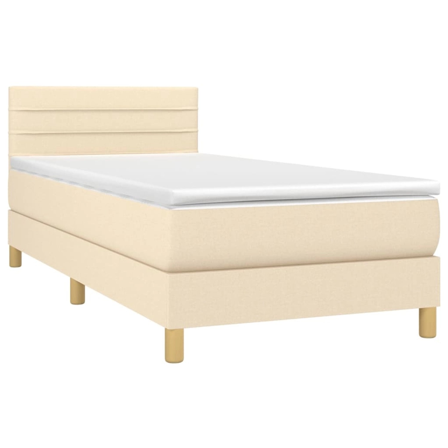 vidaXL Boxspringbett mit Matratze & LED Creme 80x200 cm Stoff 3133754 günstig online kaufen