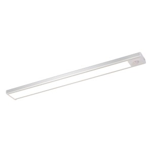 Silberne NETTLIFE LED Unterbauleuchte L40 aus Metall, dimmbar, mit Sensor und USB-Ladefunktion.