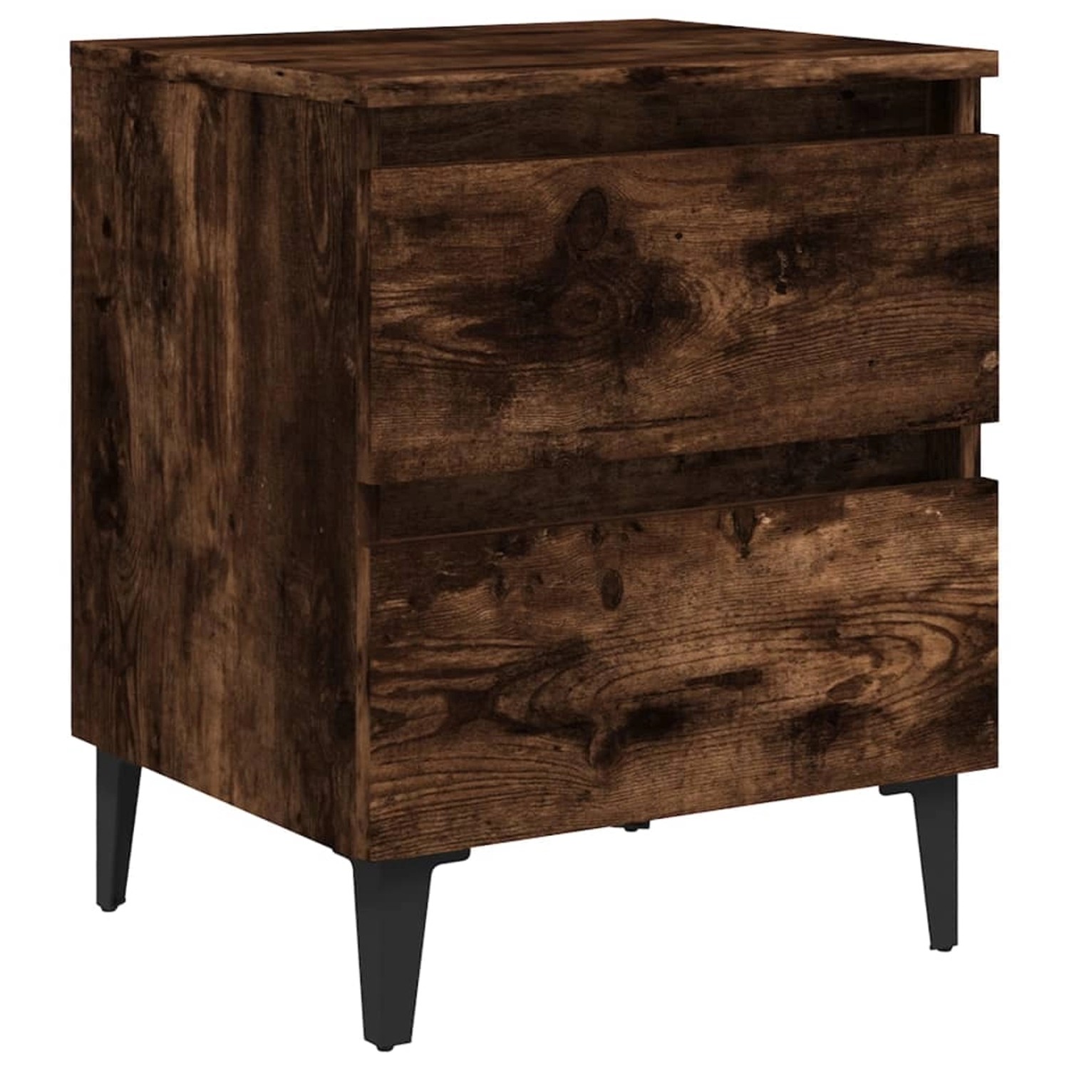 Vidaxl Nachttisch Mit Metallbeinen Räuchereiche 40x35x50 Cm günstig online kaufen