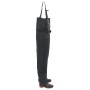Schwarze vidaXL Wathose Gr. 46 mit Stiefeln und Gürtel für Angler und Landwirte.