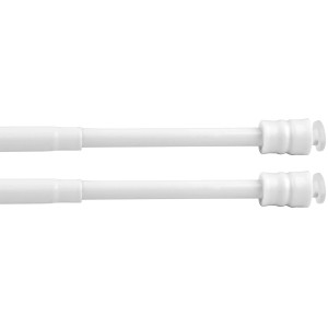 2er-Pack weiße Bestlivings Klemmstangen mit Schraubtechnik, 60-90 cm, für Gardinen.