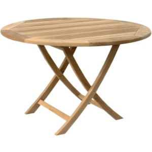 Lex Premium Teak Klapptisch Rund Gartentisch Gartenmöbel Teaktisch Holztisch 120cm