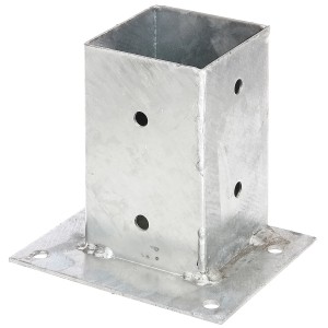 Feuerverzinkte Alberts Aufschraubhülse 91x91 mm für Pfostenbefestigung.