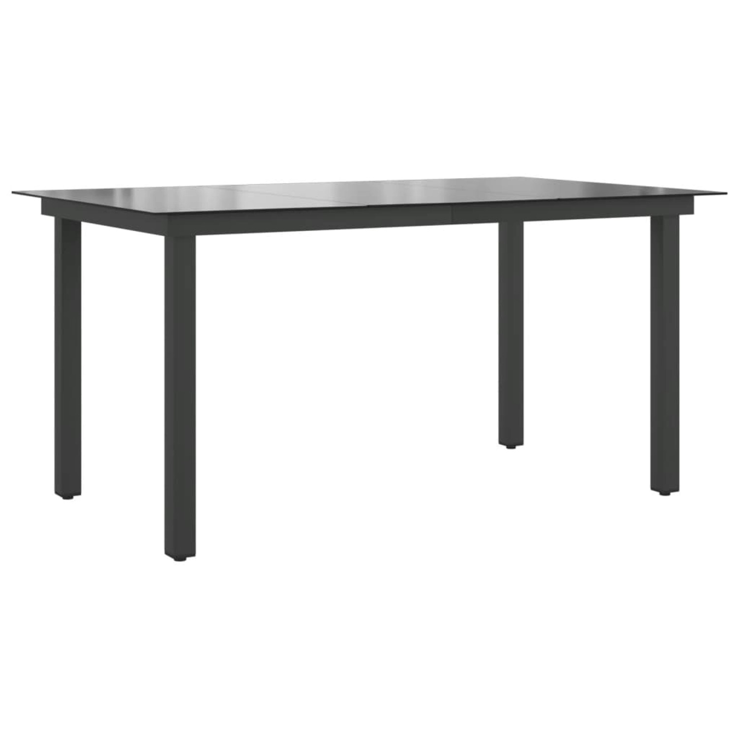 vidaXL Gartentisch Schwarz 150x90x74 cm Aluminium und Glas 42788 günstig online kaufen