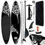 vidaXL SUP-Board Set, aufblasbar, 305x76x15 cm, schwarz, mit Paddel, Pumpe, Flosse und Tragetasche.