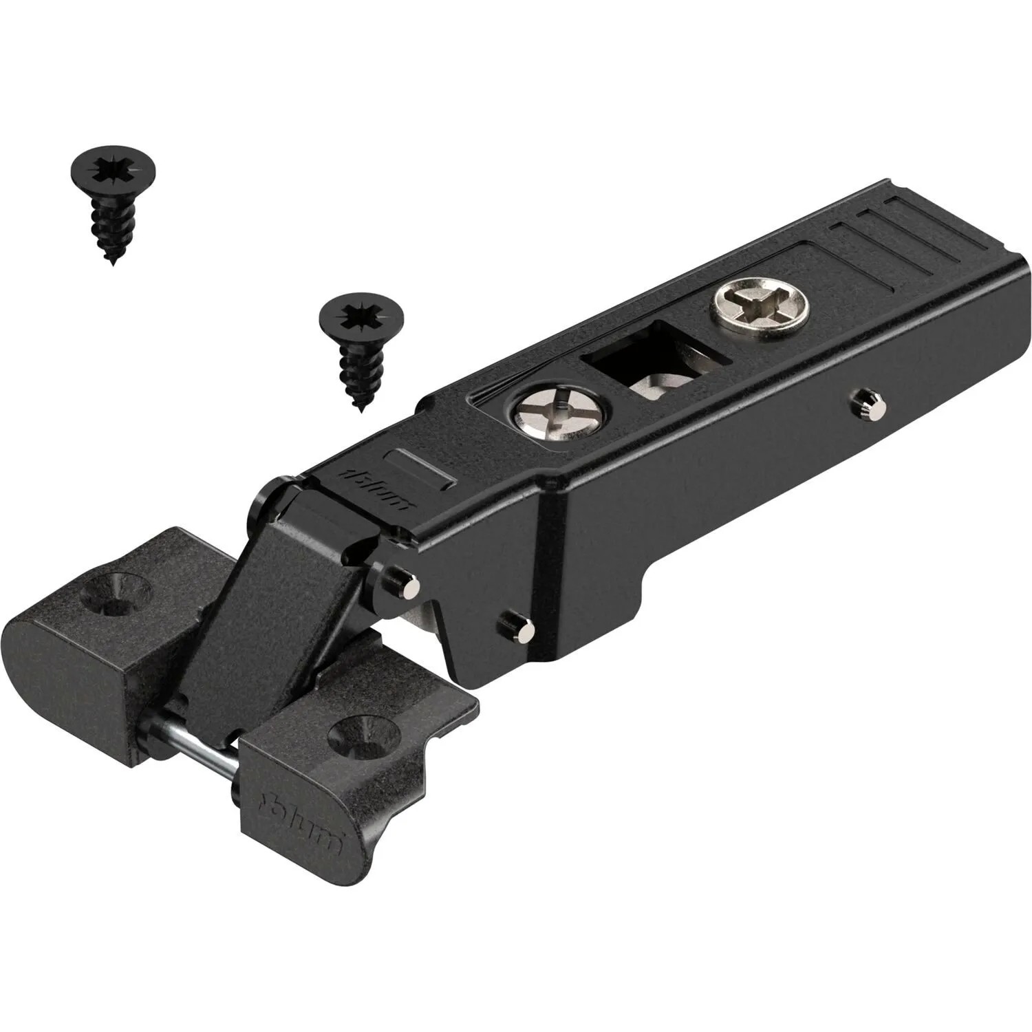 Blum Alurahmenscharnier Clip Top 95 Grad Gerade ohne Feder Onyx Schwarz Schrauben