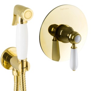 PaulGurkes Bidet Unterputz Gold Hygienedusche Intimdusche Set Spraybrause
