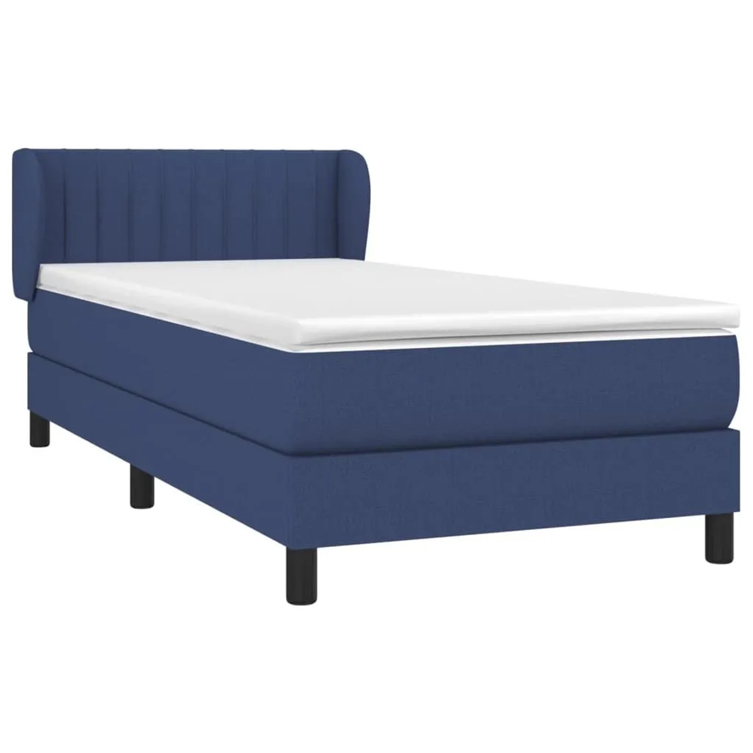 vidaXL Boxspringbett mit Matratze Blau 90x200 cm Stoff 3126379 günstig online kaufen