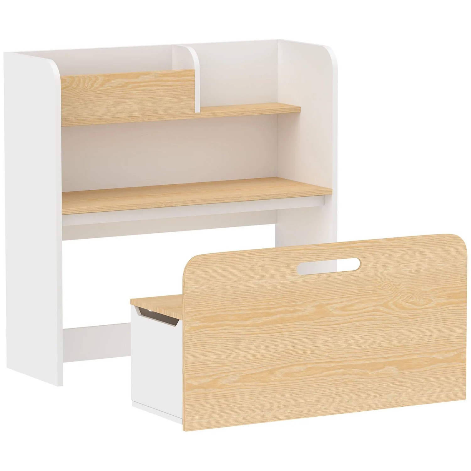 AIYAPLAY Kindertisch mit Stuhl MDF 80L x 29B x 80H cm Weiß