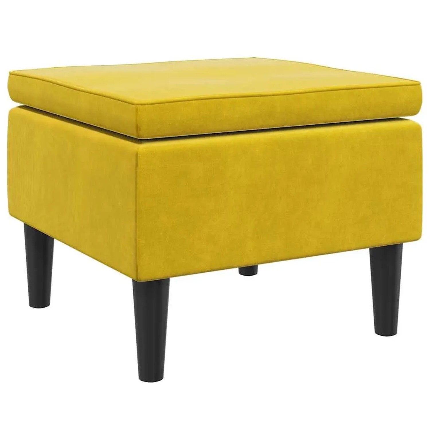 vidaXL Hocker mit Holzbeinen Gelb Samt 329443