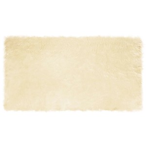vidaXL Kunstschaffell Teppich Tafalla Creme 80 x 150 cm Polyester 42021500