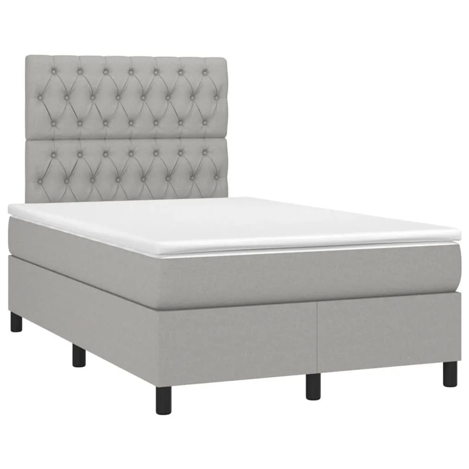 vidaXL Boxspringbett mit Matratze Hellgrau 120x190 cm Stoff 3269902 günstig online kaufen