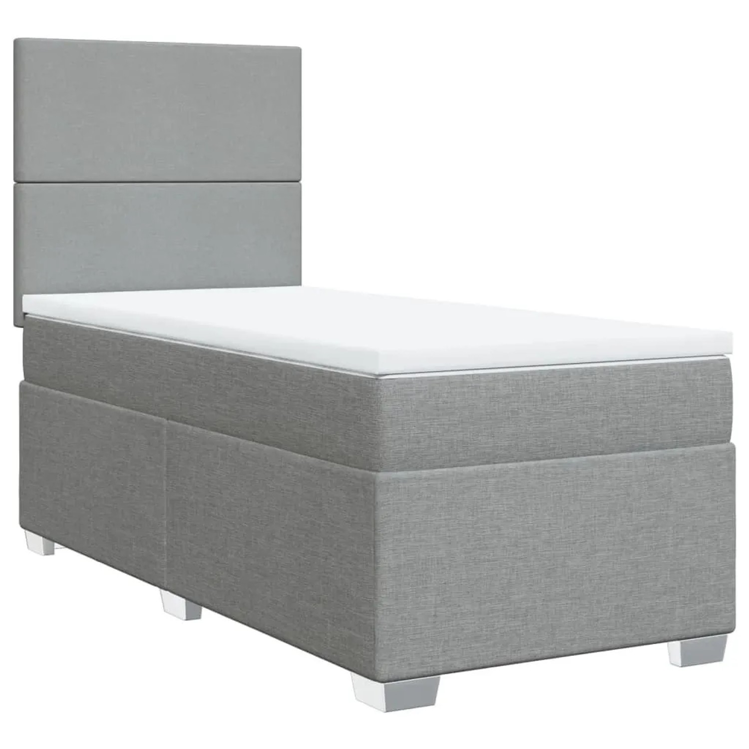 vidaXL Boxspringbett mit Matratze Hellgrau 100x200 cm Stoff 3290392 günstig online kaufen