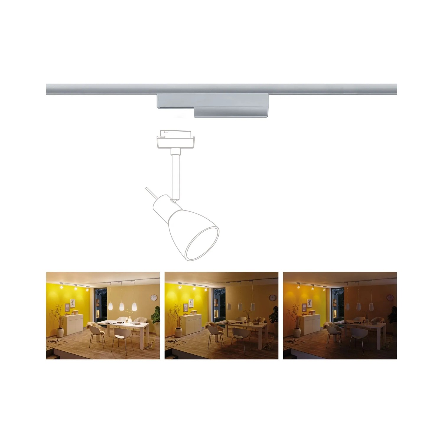 Paulmann URail Spotadapter für Schienensysteme, Chrom matt, Zigbee Smart Home kompatibel.