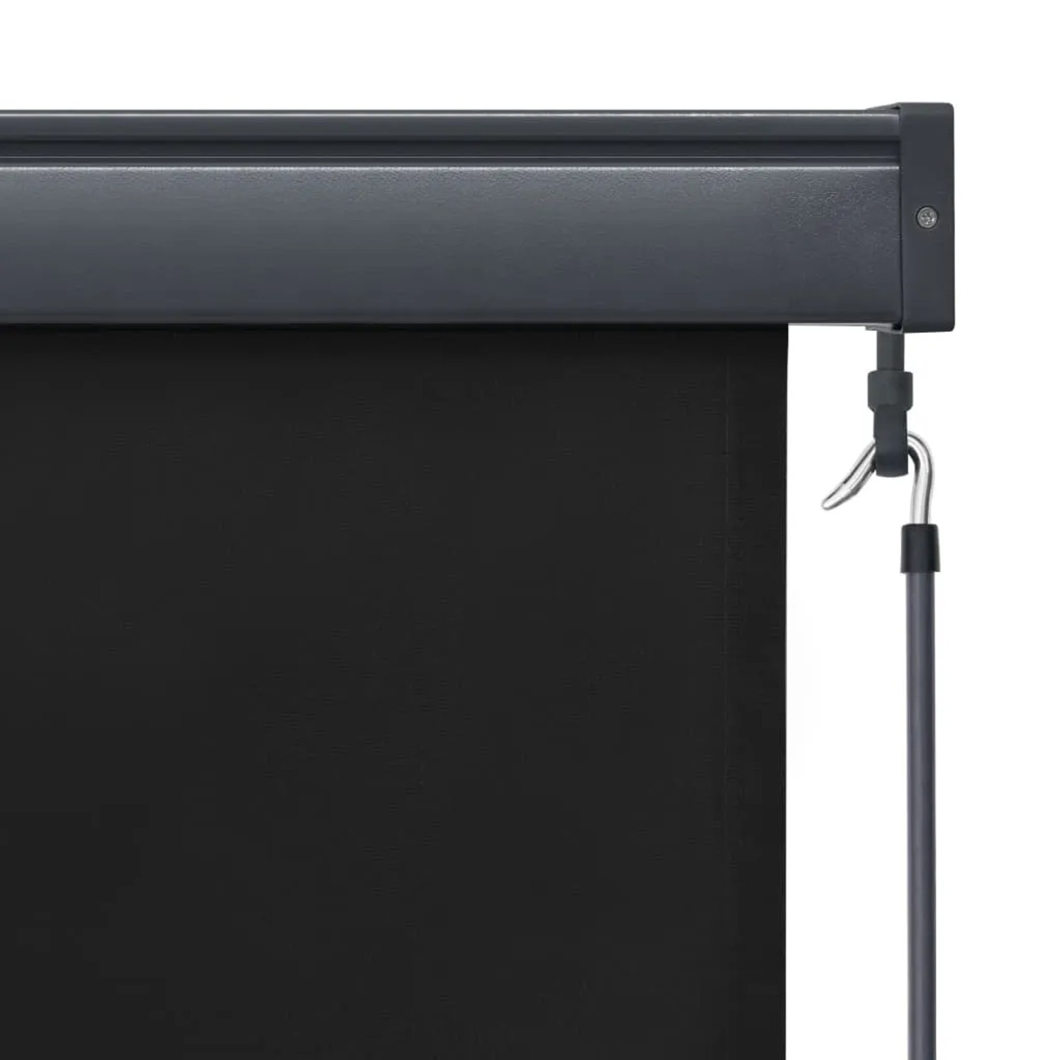 Detailaufnahme: Anthrazitfarbenes vidaXL Außenrollo, 60x250 cm, mit Handkurbel.