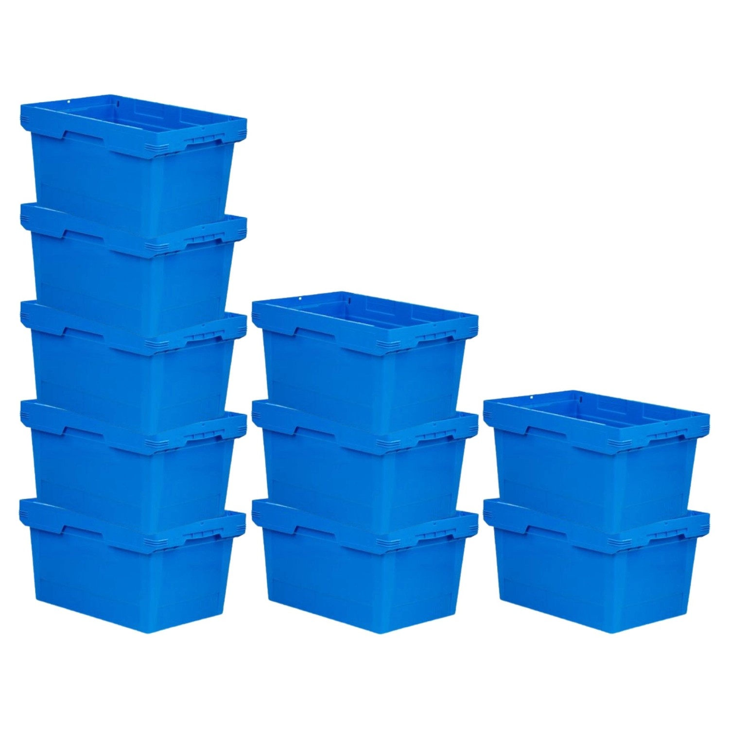 PROREGAL Mega Deal 10x Conical Mehrweg-Stapelbehälter Blau HxBxT 32,3 x 40 günstig online kaufen