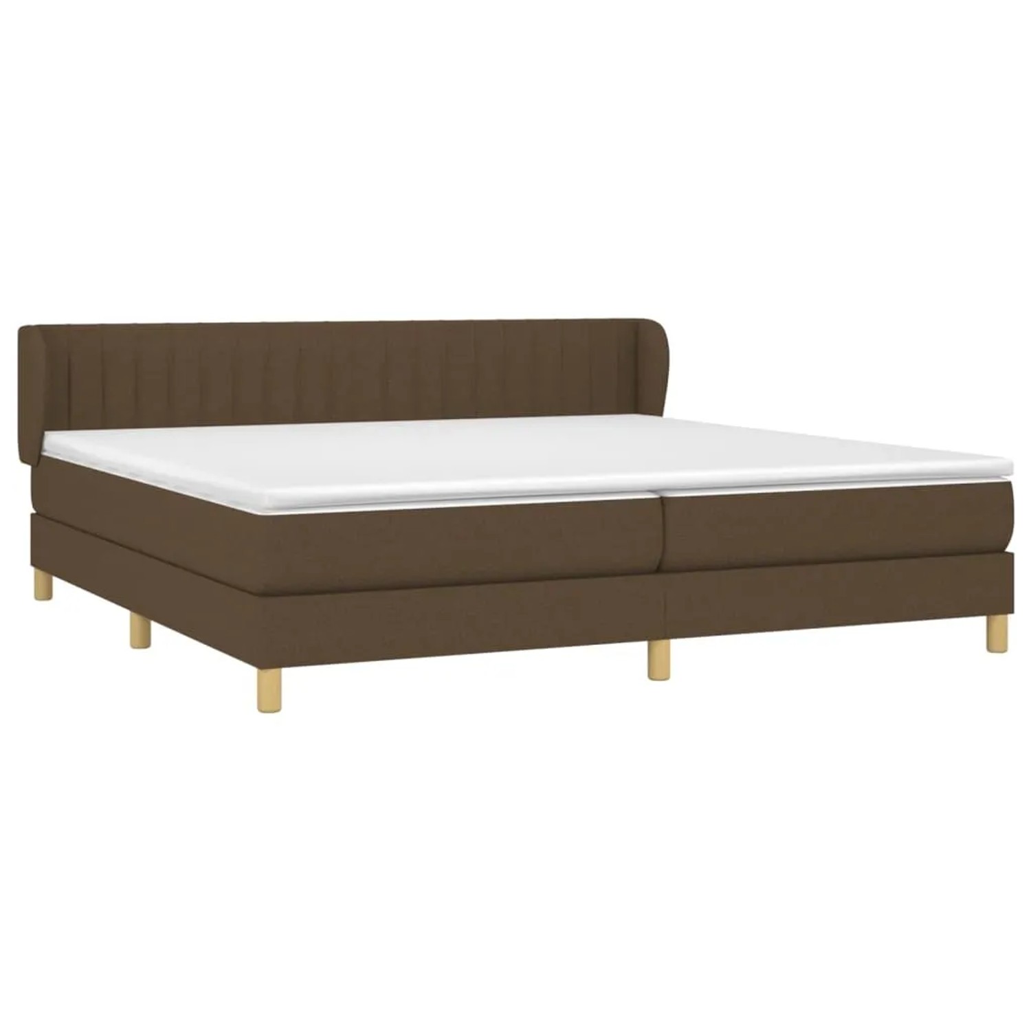 Dunkelbraunes Boxspringbett 200x200 cm mit Matratze und Kopfteil
