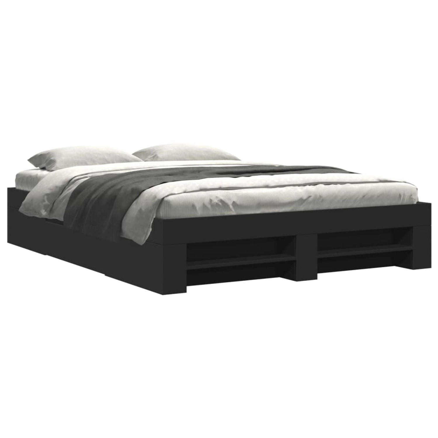vidaXL Bettgestell Schwarz 150x200 cm Holzwerkstoff 3295465 günstig online kaufen