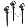 3er Set Brilliant LED-Außenspießleuchte Kamara, schwarz, für Garten & Wege