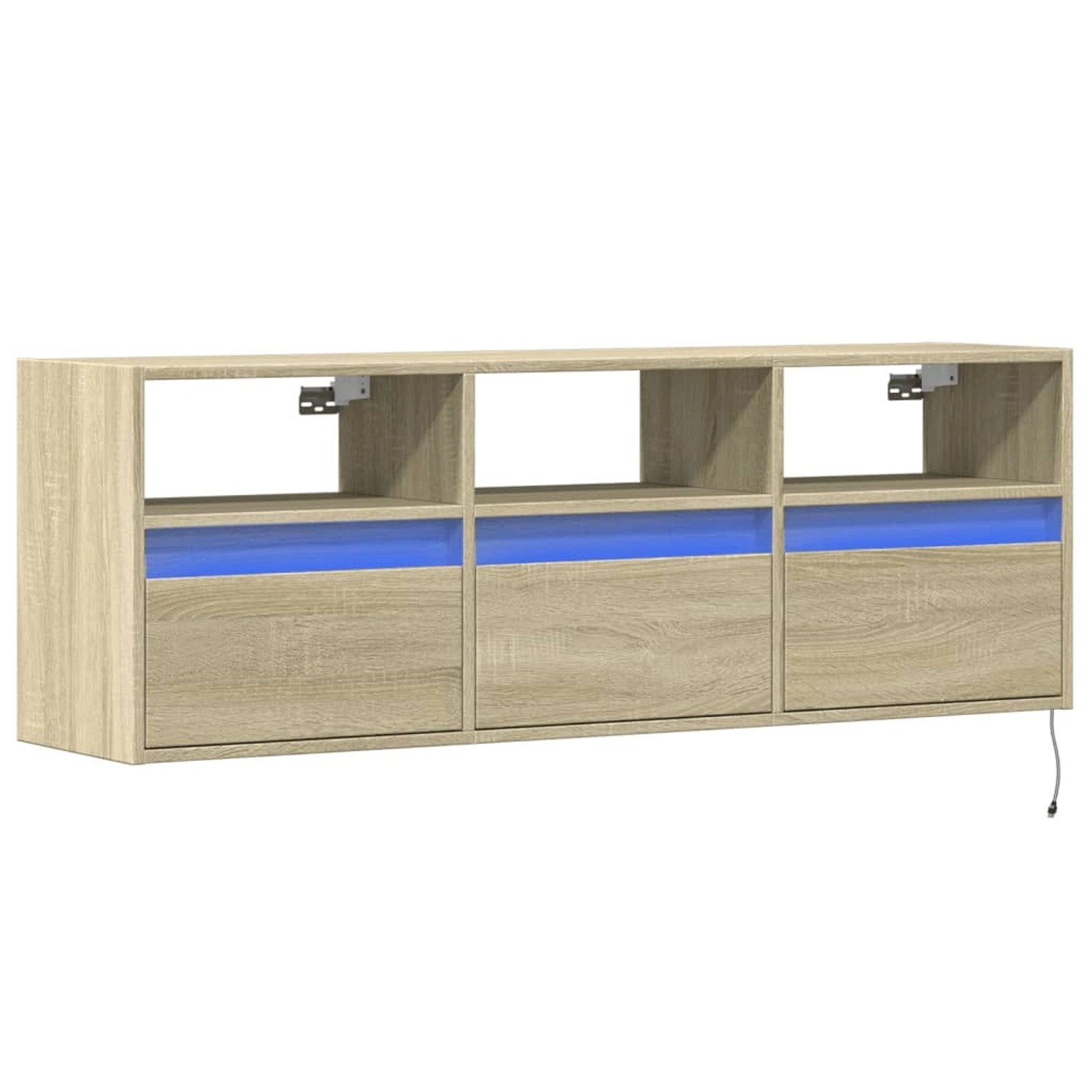 vidaXL TV-Wandschrank mit LED-Beleuchtung Sonoma-Eiche 130x31x45 cm 852343 günstig online kaufen