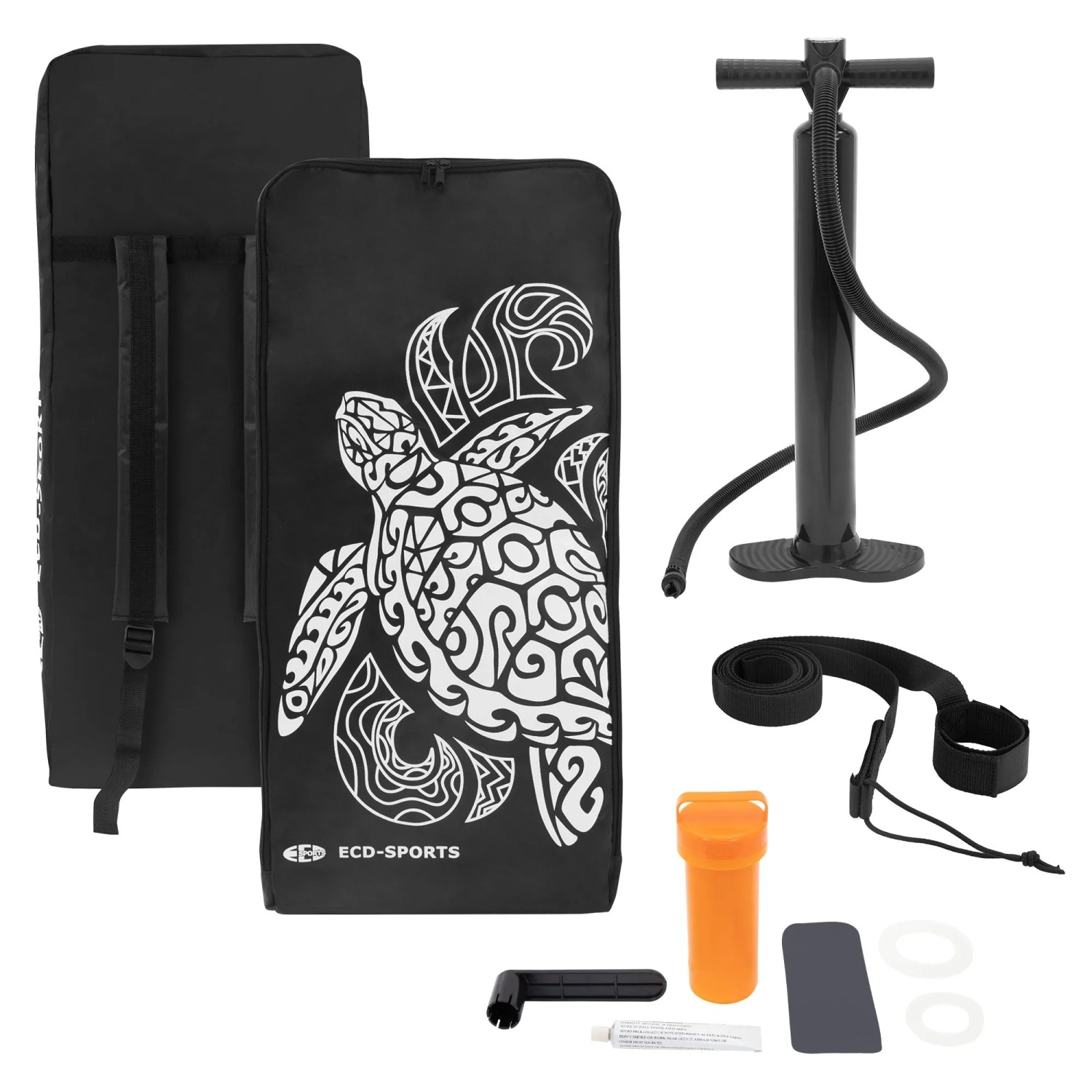 ECD Germany Stand Up Paddle Board Set: Board-Tasche, Pumpe, Paddel, Reparaturset und Zubehör.