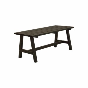 Schwarzer Country Gartentisch aus massivem Kiefer-/Fichtenholz, 177 cm lang, für Terrasse und Garten.