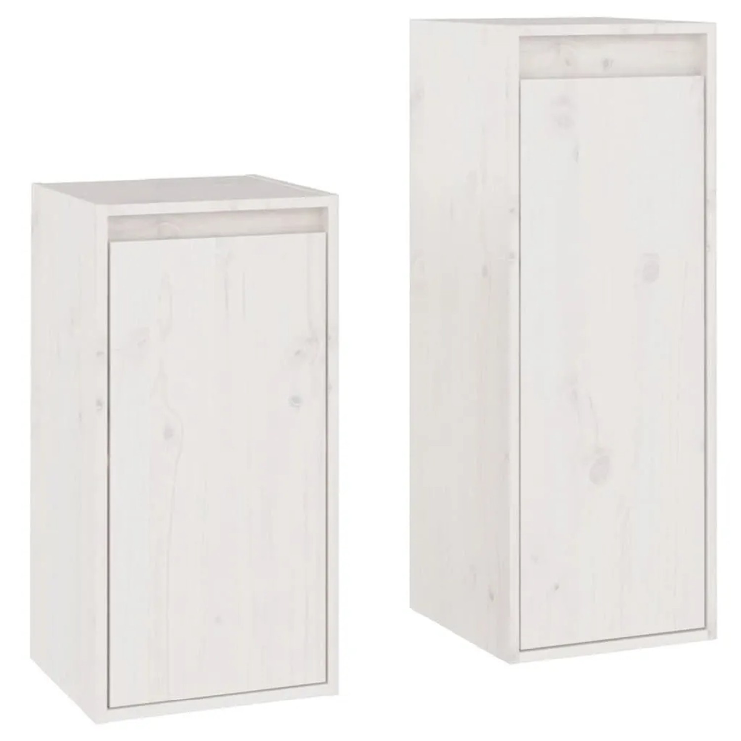 vidaXL TV-Schränke 2 Stk Weiß Massivholz Kiefer 3100155