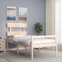 Massivholzbett mit Kopfteil, Kiefernholz, 75x190 cm (2FT6 Small Single).