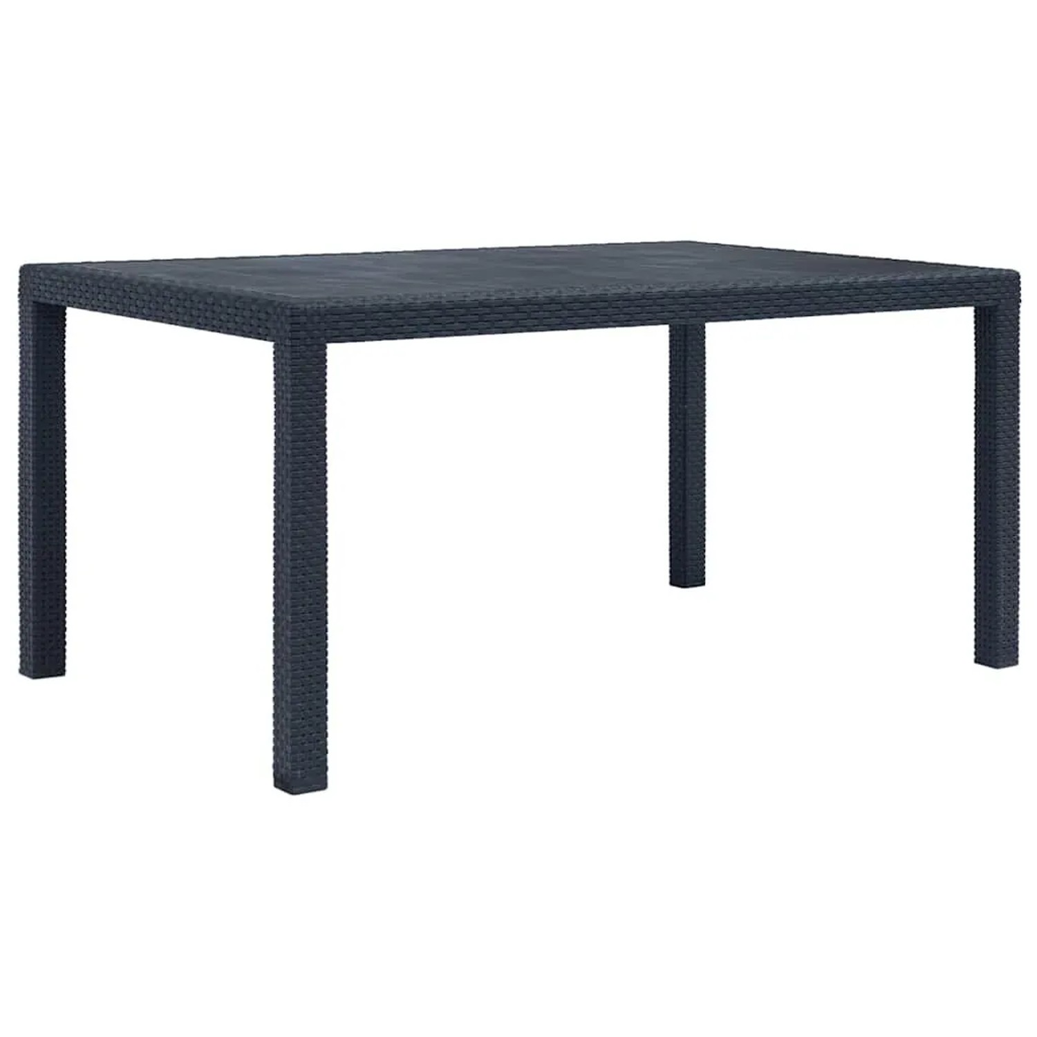 Furnicato Gartentisch Anthrazit 150x90x72 Cm Kunststoff Rattan-optik