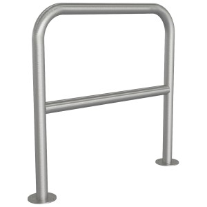 Schake Edelstahlbügel mit Querholm, 800 mm, zur Dübelbefestigung. Robuster Anfahrschutz aus Edelstahl.