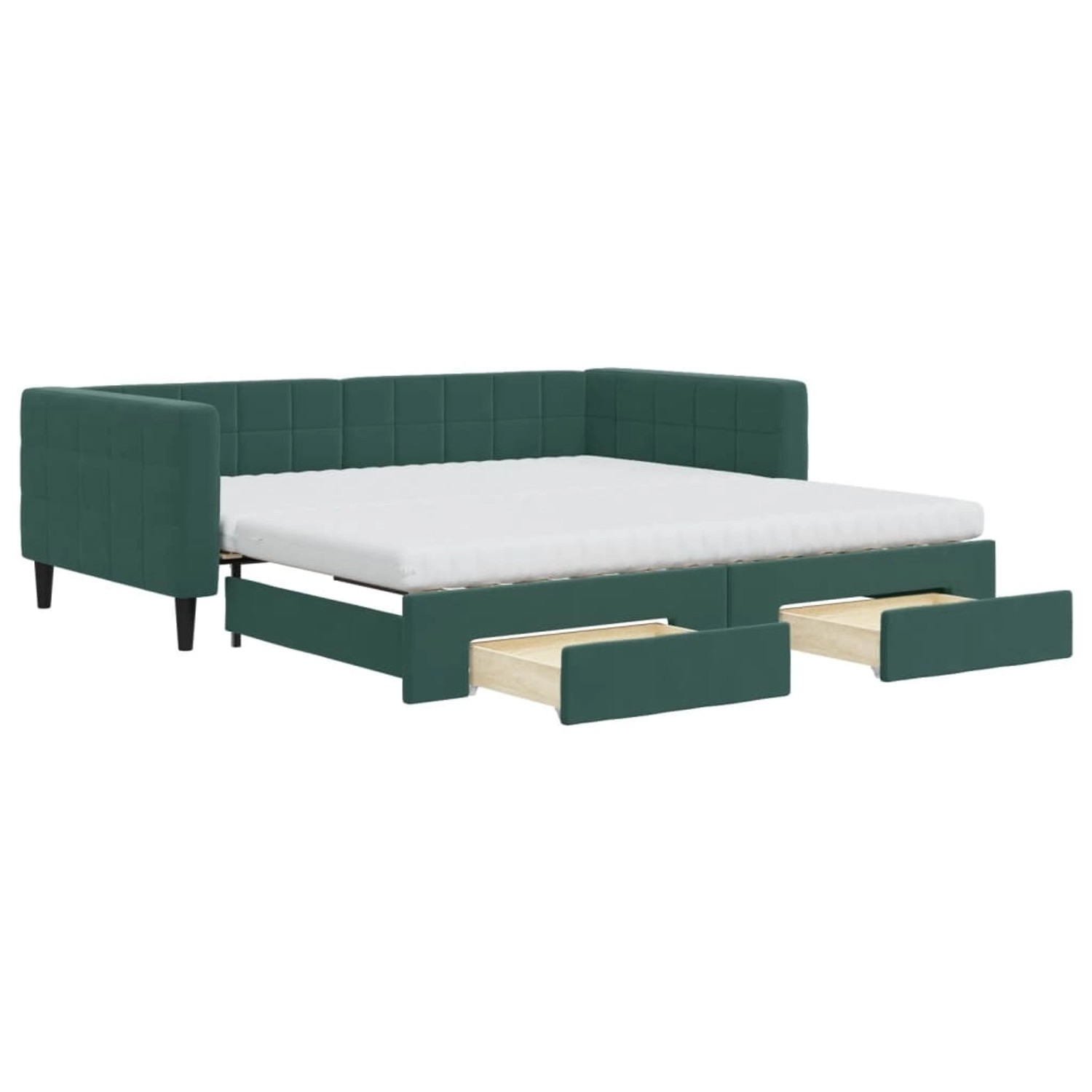 vidaXL Tagesbett Ausziehbar mit Schubladen Dunkelgrün 100x200 cm Samt188585 günstig online kaufen