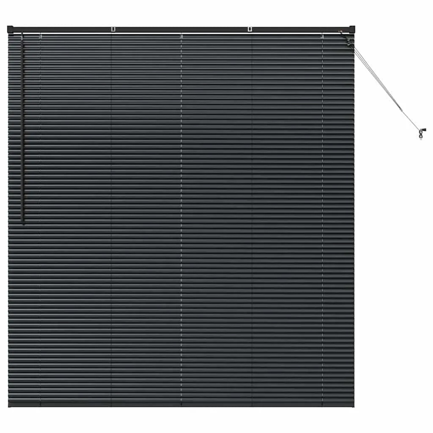 vidaXL Balkenjalousien mit Vorhängen Schwarz 175 x 155 cm Aluminium 4200615 günstig online kaufen