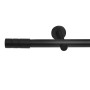 Schwarze Deco-Raum Gardinenstange nach Maß, Zylinder Design, Ø 25mm.