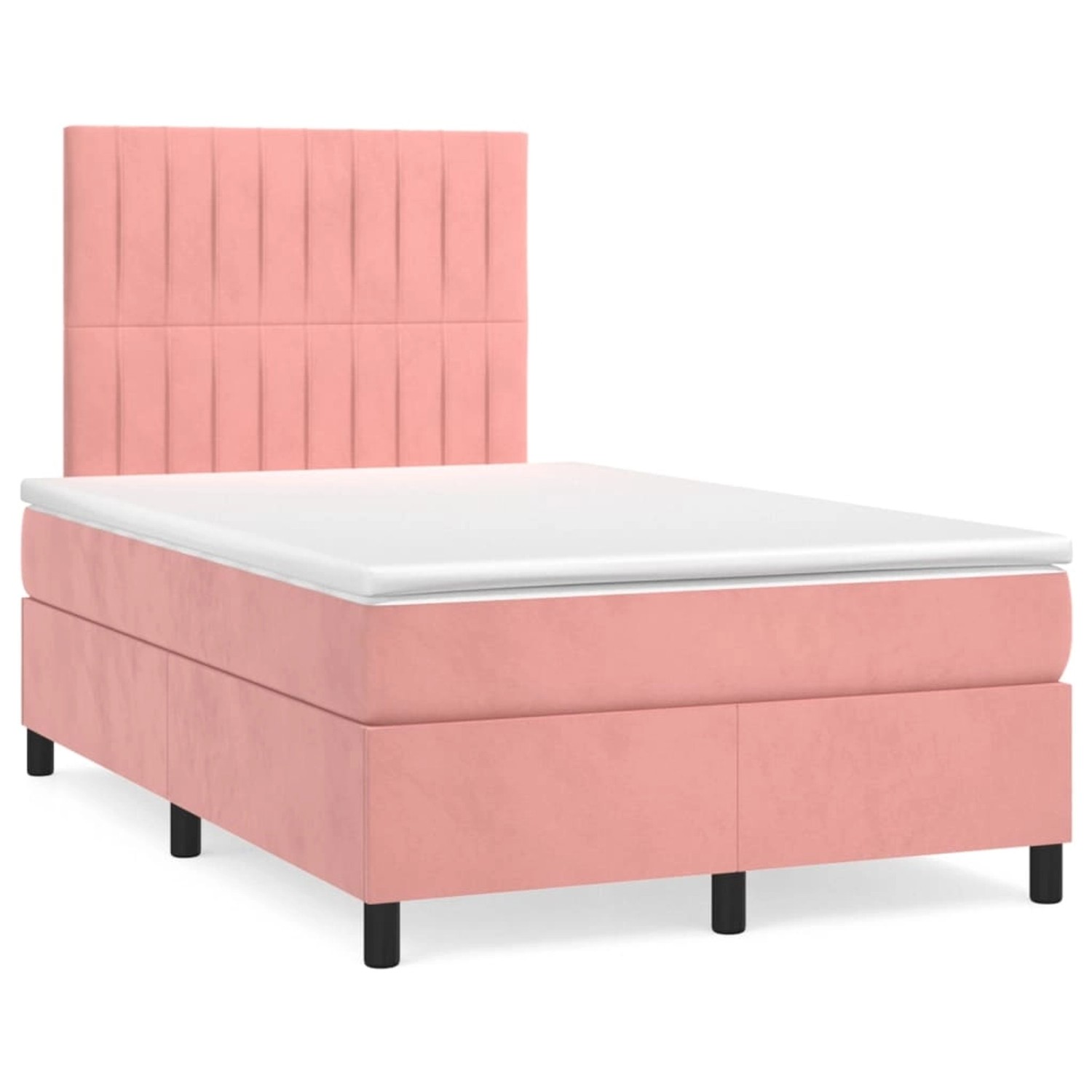 vidaXL Boxspringbett mit Matratze Rosa 120x200 cm Samt 3143138 günstig online kaufen