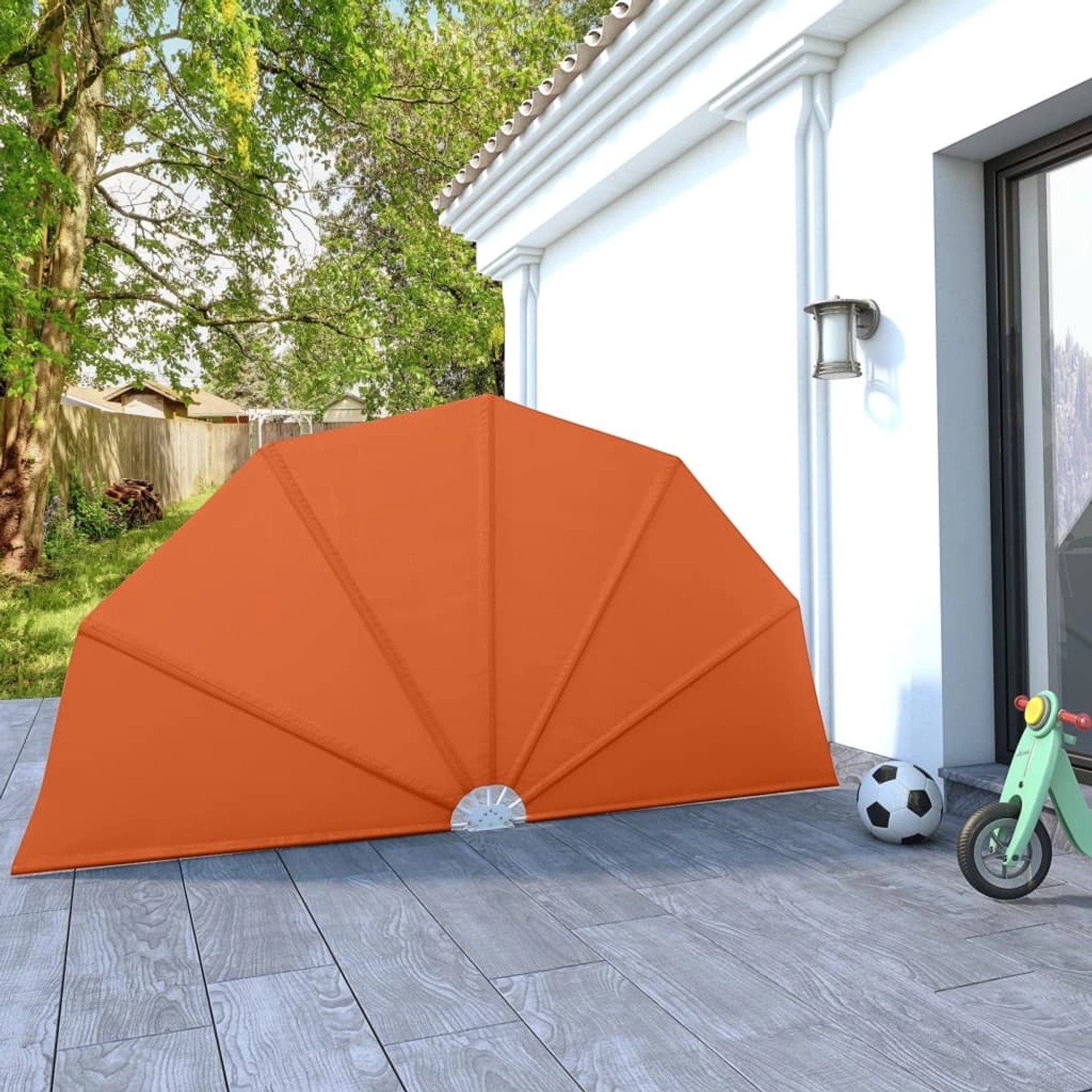 furnicato Faltbarer Terrassen-Seitenfächer Terracotta-Rot 160 cm günstig online kaufen