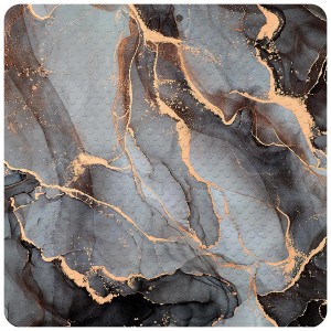 Sanilo Badematte Marmor Abstrakt, grau-schwarz mit goldenen Akzenten.