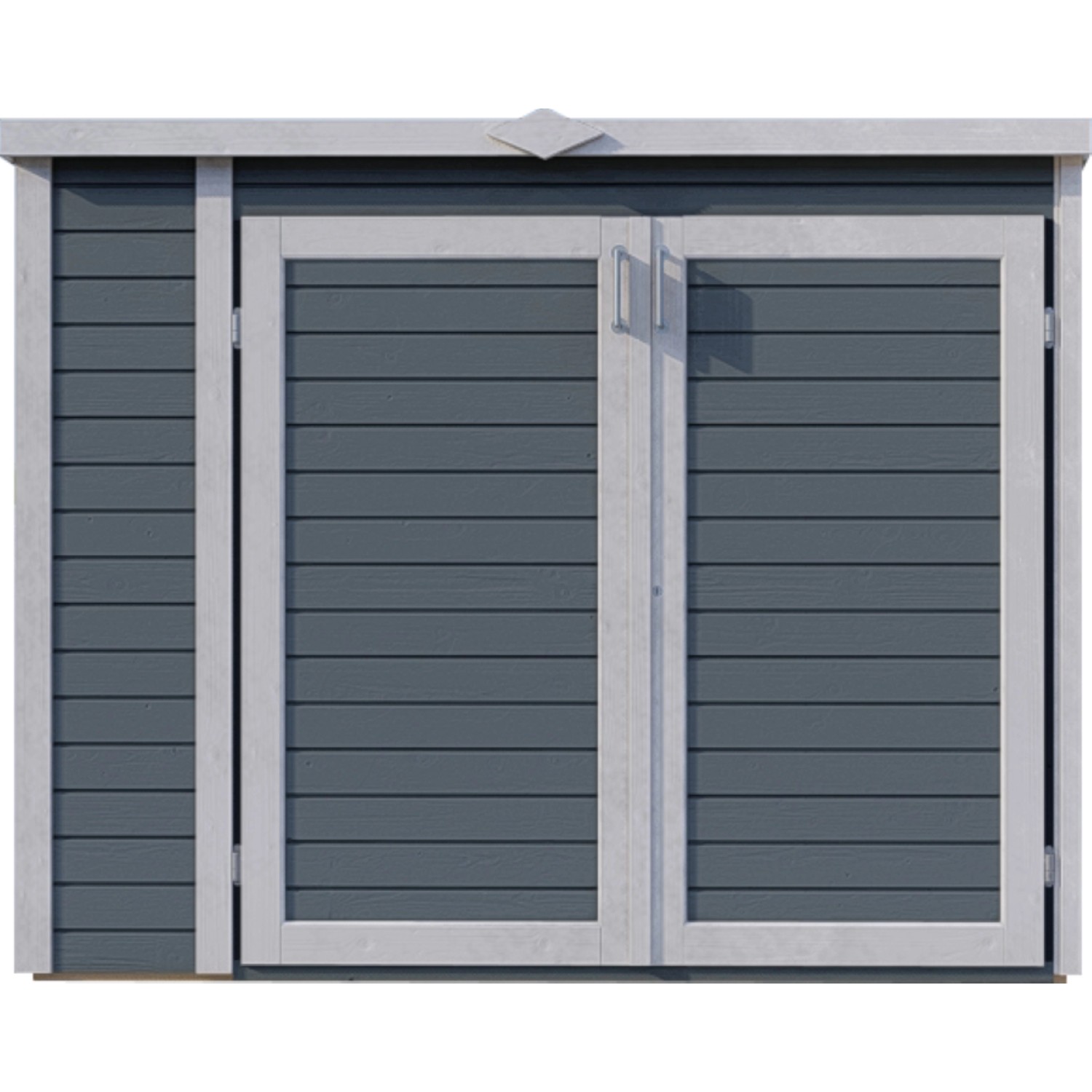 Bertilo Gartenschrank Multibox 3, grau, 200x82 cm, mit Doppeltür. Stauraum für Gartengeräte.