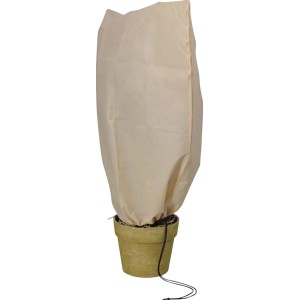 Beige Winterschutzhaube Pro XXXXL aus Polypropylen für Pflanzen im Topf.