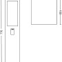 Skizze der Philips Hue Impress LED Wegeleuchte mit Maßen, geeignet für Garten und Terrasse.