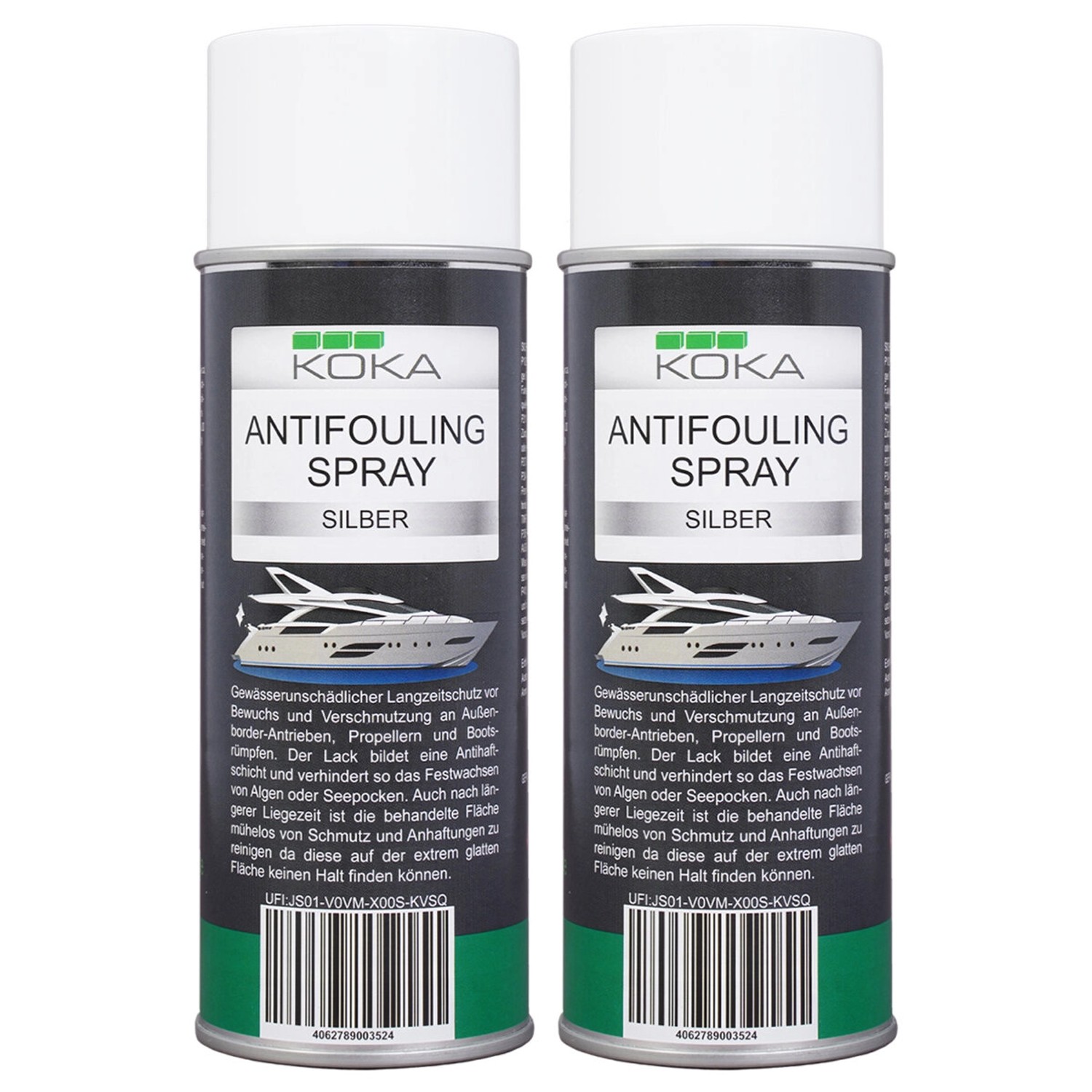 KOKA 2x Antifouling Spray Silber