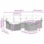 vidaXL Gartenmöbel-Set, 7-teilig, schwarzes Poly Rattan Sofa-Set mit Kissen und Tisch, modulare Bauweise.