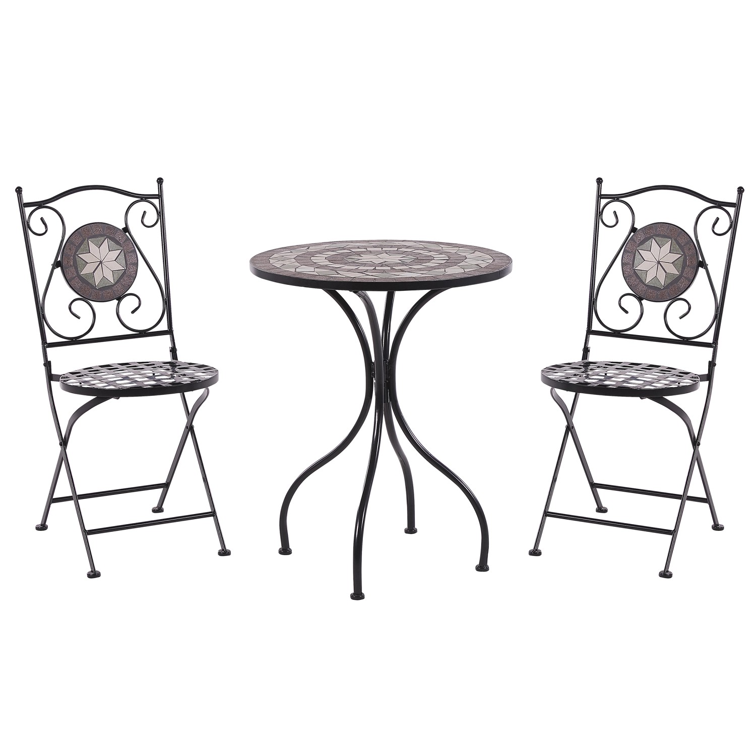 Beliani Bistro Set CARIATI Schwarz 60x60x89