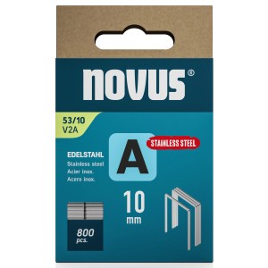 Novus Feindrahtklammern A 53, 10 mm, 800 Stück, aus Edelstahl, für Tacker.