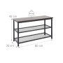 Relaxdays Schuhregal Eisen MDF Dunkelbraun für 6 Paar Schuhe 45 cm x 80 cm x 30 cm 5,7 kg_4